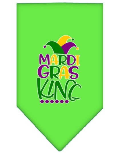 Mardi Gras King Screen Print Mardi Gras Bandana Lime Green Large