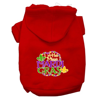 Miss Mardi Gras Screen Print Mardi Gras Dog Hoodie Red L