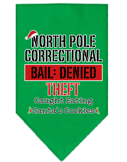 North Pole Correctional Screen Print Bandana Emerald Green Size Small