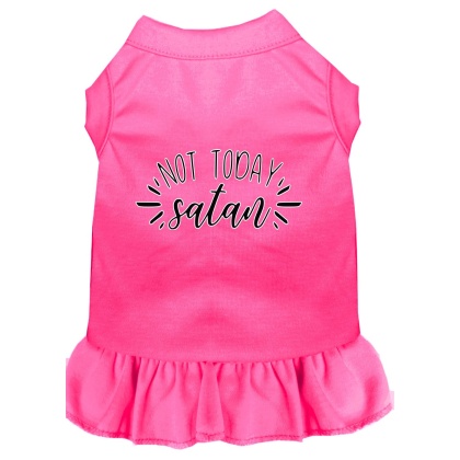 Not Today Satan Screen Print Dog Dress Bright Pink 4X (22)