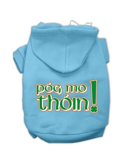 Pog Mo Thoin Screen Print Pet Hoodies Baby Blue Size Lg