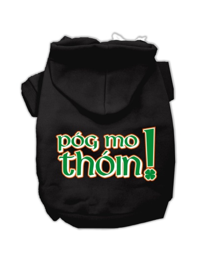 Pog Mo Thoin Screen Print Pet Hoodies Black Size Lg
