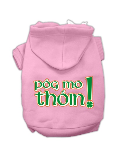 Pog Mo Thoin Screen Print Pet Hoodies Light Pink Size Lg