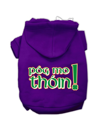 Pog Mo Thoin Screen Print Pet Hoodies Purple Size Lg