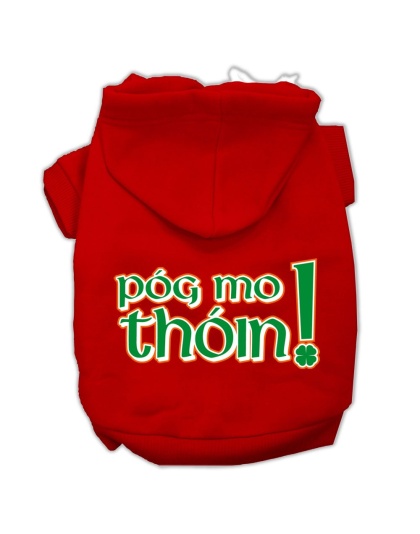 Pog Mo Thoin Screen Print Pet Hoodies Red Size Lg
