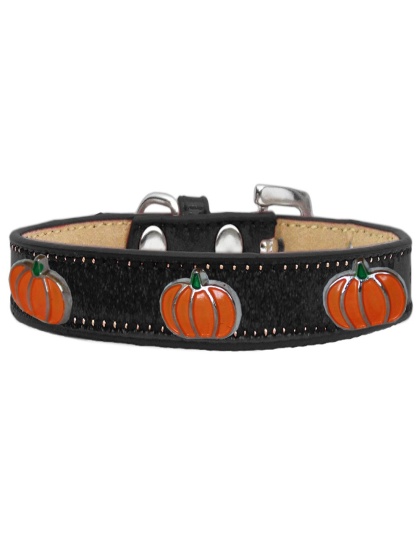 Pumpkin Widget Dog Collar Black Ice Cream Size 10