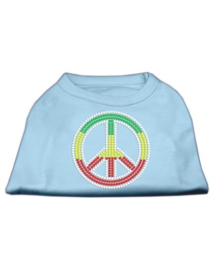 Rasta Peace Sign Shirts Baby Blue L