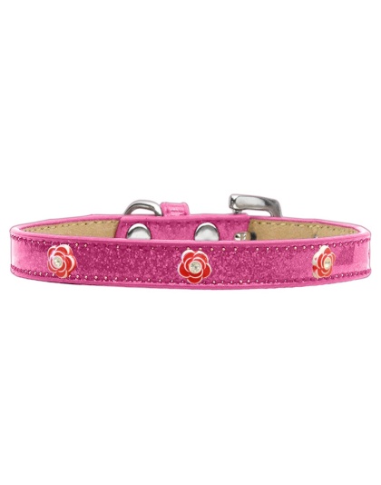 Red Rose Widget Dog Collar Pink Ice Cream Size 10