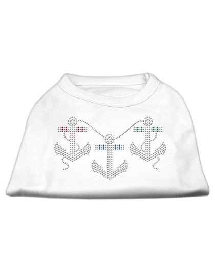Rhinestone Anchors Shirts White L
