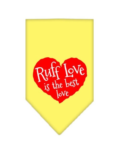Ruff Love Screen Print Bandana Yellow Large