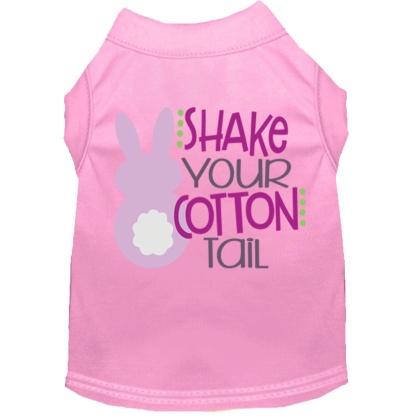 Shake Your Cotton Tail Screen Print Dog Shirt Light Pink Lg