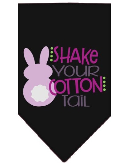 Shake Your Cotton Tail Screen Print Pet Bandana Black Large