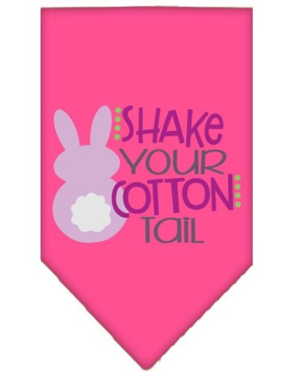 Shake Your Cotton Tail Screen Print Pet Bandana Bright Pink Large