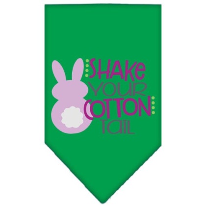 Shake Your Cotton Tail Screen Print Pet Bandana Emerald Green Large