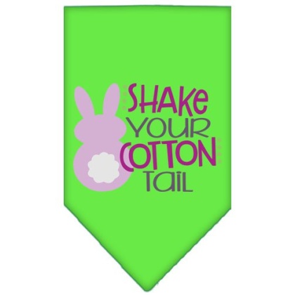 Shake Your Cotton Tail Screen Print Pet Bandana Lime Green Large