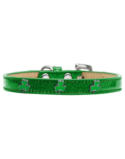 Shamrock Widget Dog Collar Emerald Green Ice Cream Size 10