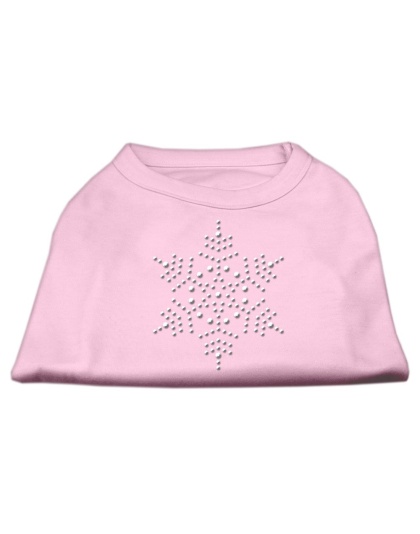 Snowflake Rhinestone Shirt Light Pink L