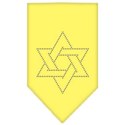 Star Of David Rhinestone Bandana Yellow Large