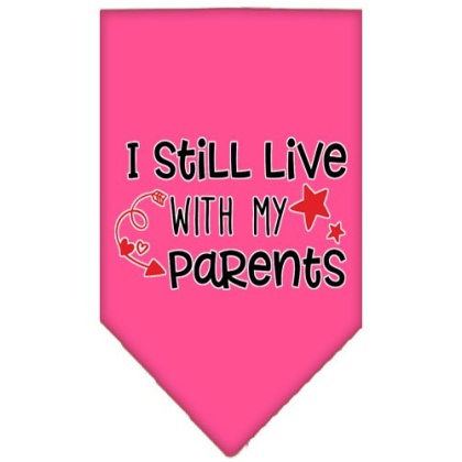 Still Live with my Parents Screen Print Pet Bandana Bright Pink Large