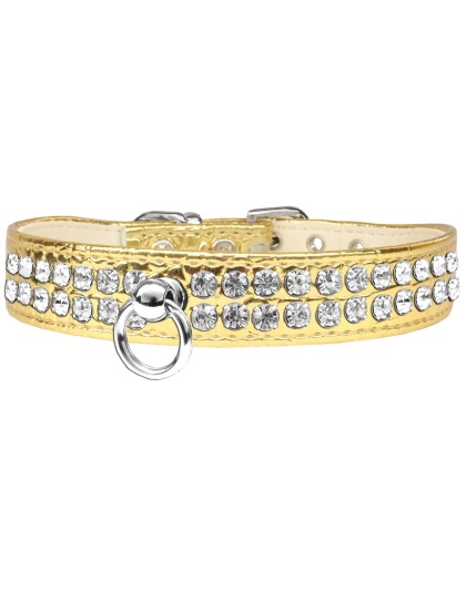 Style #72 Rhinestone Designer Croc Dog Collar Gold Size 10