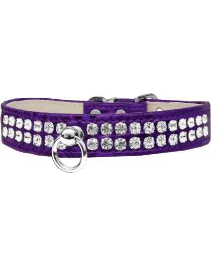 Style #72 Rhinestone Designer Croc Dog Collar Purple Size 10