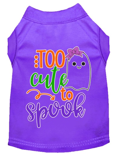 Too Cute to Spook-Girly Ghost Screen Print Dog Shirt Purple Lg