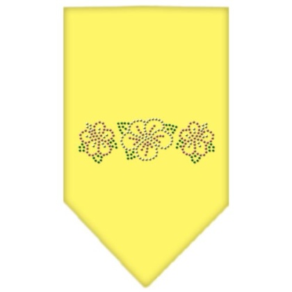 Tropical Flower Rhinestone Bandana Yellow Large