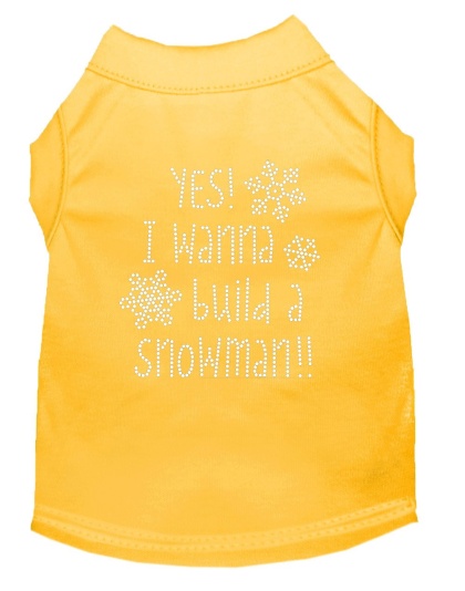 Yes! I want to build a Snowman Rhinestone Dog Shirt Yellow Lg
